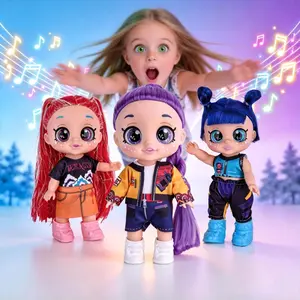 10/13-inch Kpop Idol Girl Group Doll Toys, Rumi Mira Zoey Anime Action Figure Dolls, 5D Sparkling Eyes, with Music, Articulated Joints, Fan Collection & Little Girls' Holiday Gift