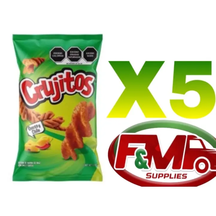 5 packs Crujitos Queso y Chile Snack Chips - Delicious Snack