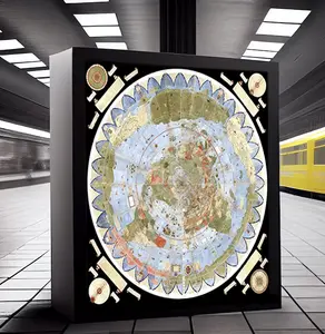 Flat Earth Map of the World 1587 Urbano Monte Poster Art Globe Decor Glossy Ornaments Print Wall Decoration