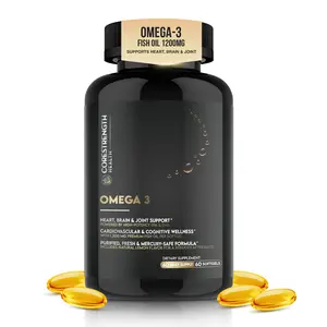 Omega 3 Fish Oil 1200 mg | 720 mg EPA & DHA per Softgel | Heart, Brain & Joint Support | Highly Absorbable Triglyceride Form Fish Oil | Purified & Mercury Safe | 60 Softgels, CoreStrength Health