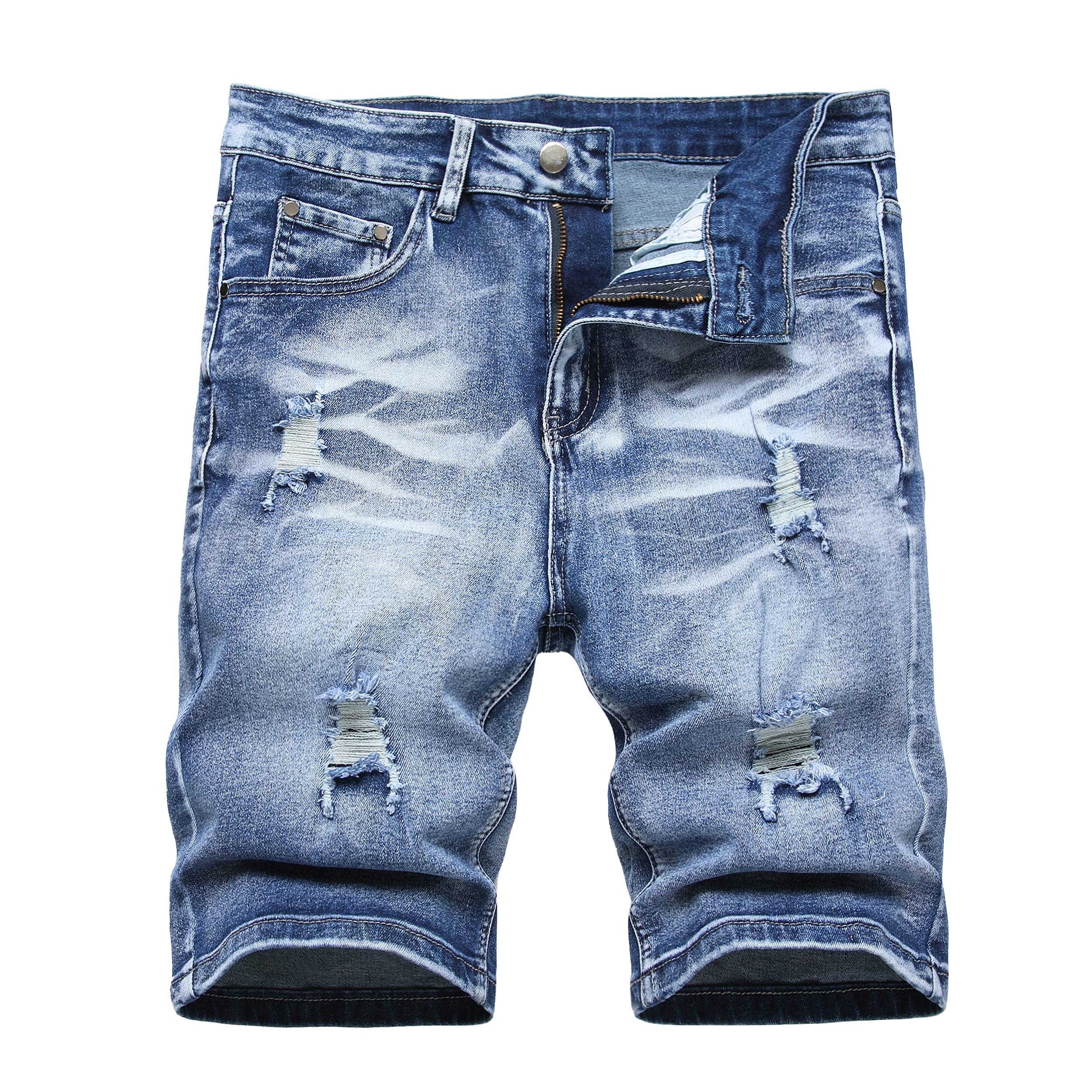 JUNBAOSS Men's Multi Pack Slim Fit Stretch Denim Shorts Ripped Skinny Jean Shorts for Men,Fashion Straight Comfort Flex Waist Short Jean summerwins