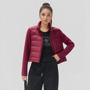 S&W Women’s Cropped Puffer Jacket | Lightweight Sorona Down Coat with Infrared Heating & High Collar Winter Outwear