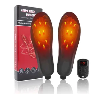 Heated Insoles Warmer Insoles with Remote Control 3000mAh Rechargeable Electric Heated Shoe Insoles for Men Women Outdoor Hunting Fishing Size Adjust Winter
