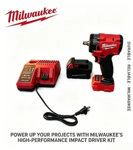Milwaukee M18 Short Body 3/8" Brushless Impact Wrench Power Tool Delivering 300N.m Peak Torque 0-2800RPM 0-3200IPM For Equipment Internal Maintenance Small Machinery Disassembly Garage Diy Fastening With Complete 6.0Ah Battery And Standard Charging Kit