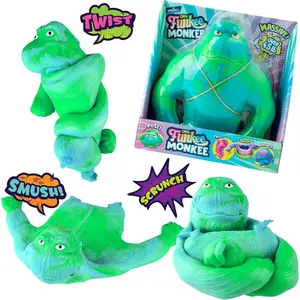 ORB Original Funkee Monkee Jumbo (Green/Blue) – Big 4.5 Pound Stretchy Monkey - Funny, Squishy and Perfect to Squeeze for Stress Relief - Trending Collectible Sensory/Fidget Toy for Kids and Adults