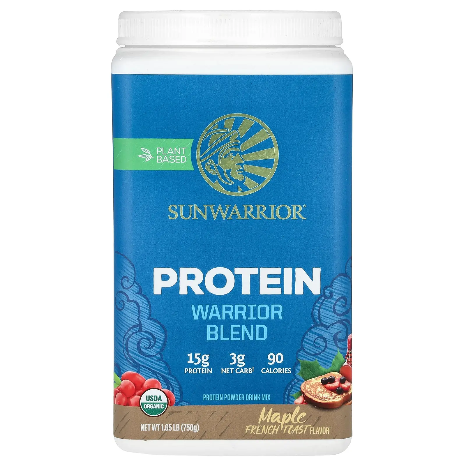 Sunwarrior Warrior Blend, Protein, Maple French Toast, 1.65 lbs (750 g)