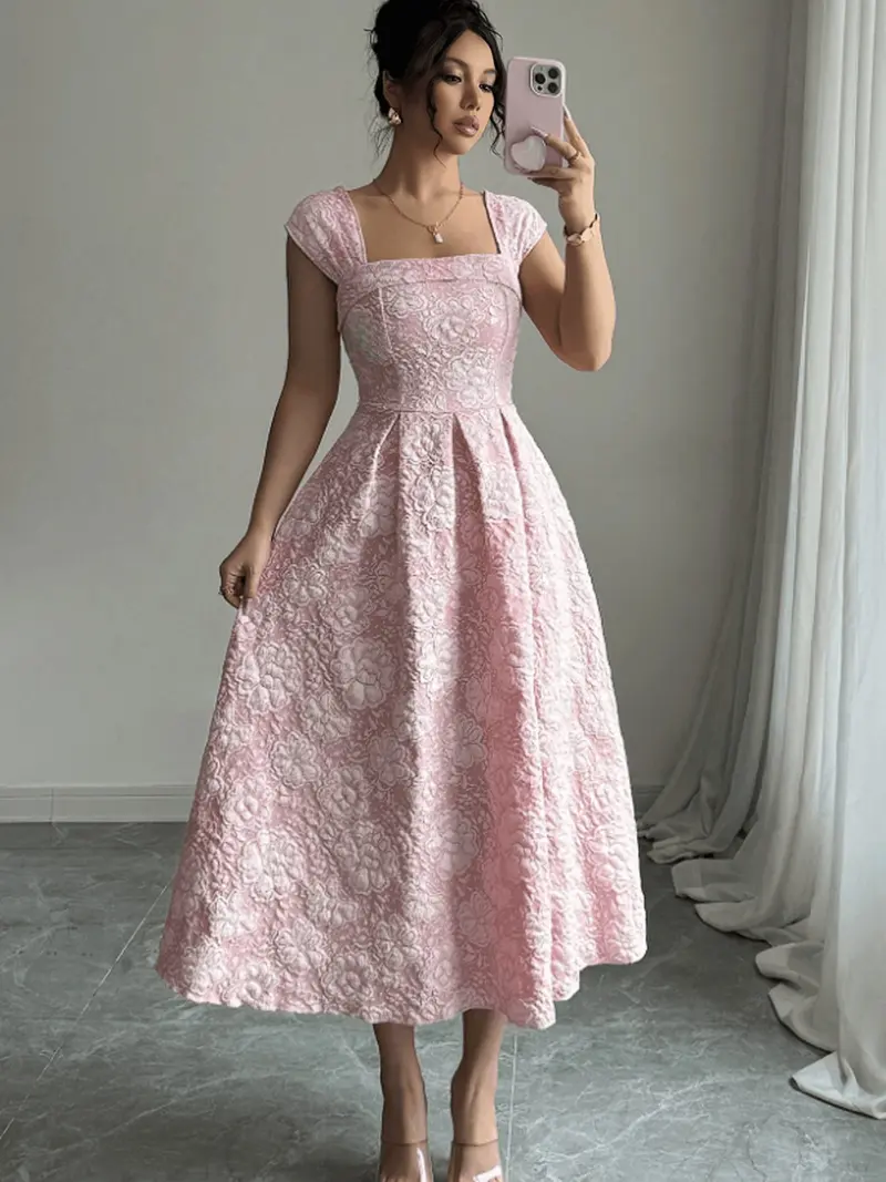 pink midi dress - TikTok Shop