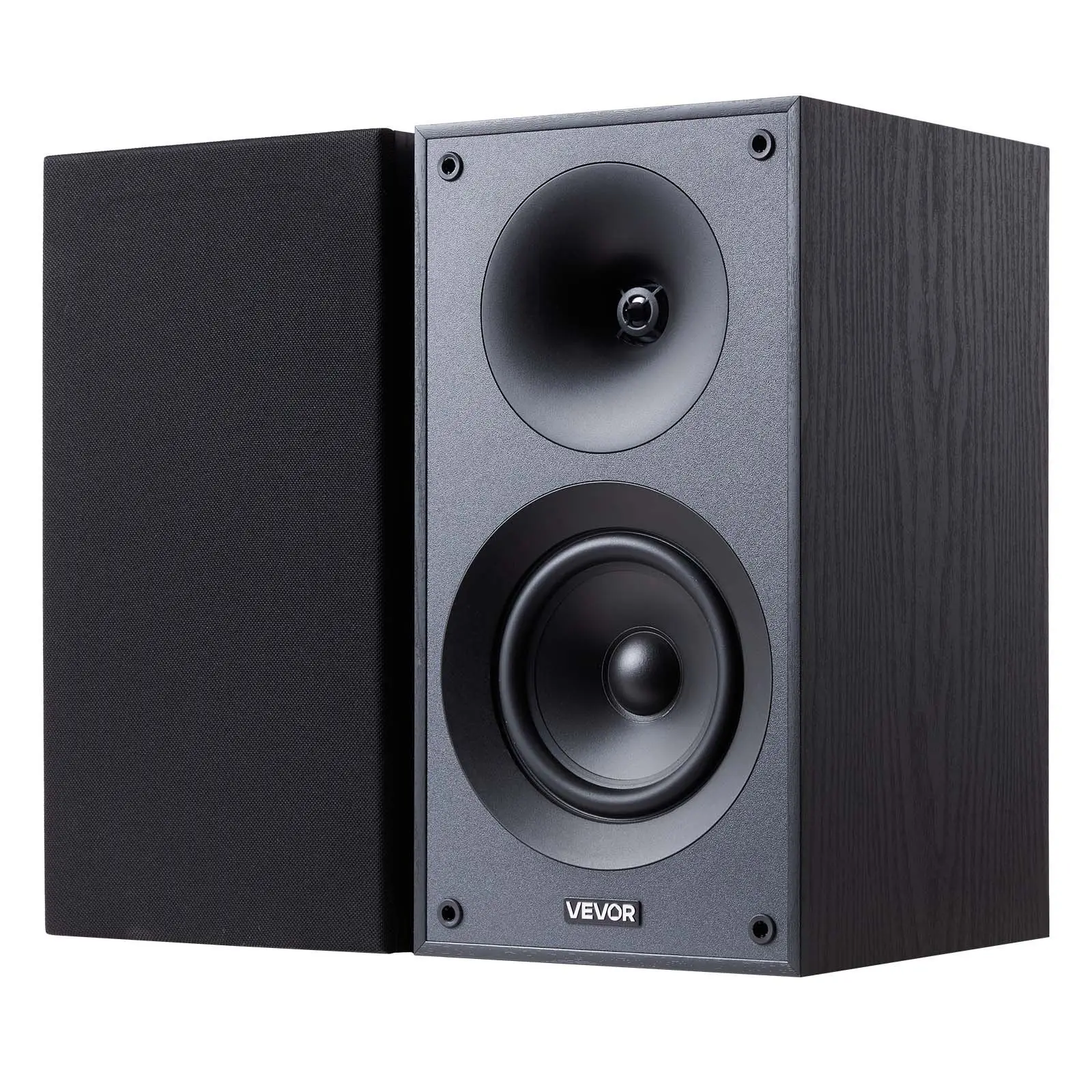 VEVOR 300W Passive Bookshelf Speakers with Amplifier, 5.25-Inch Woofer, 1-Inch Tweeter, Detachable Grille, 65Hz-20KHz Frequency Response, Wooden Enclosure, for Home Theater (1 Pair)Summervibes
