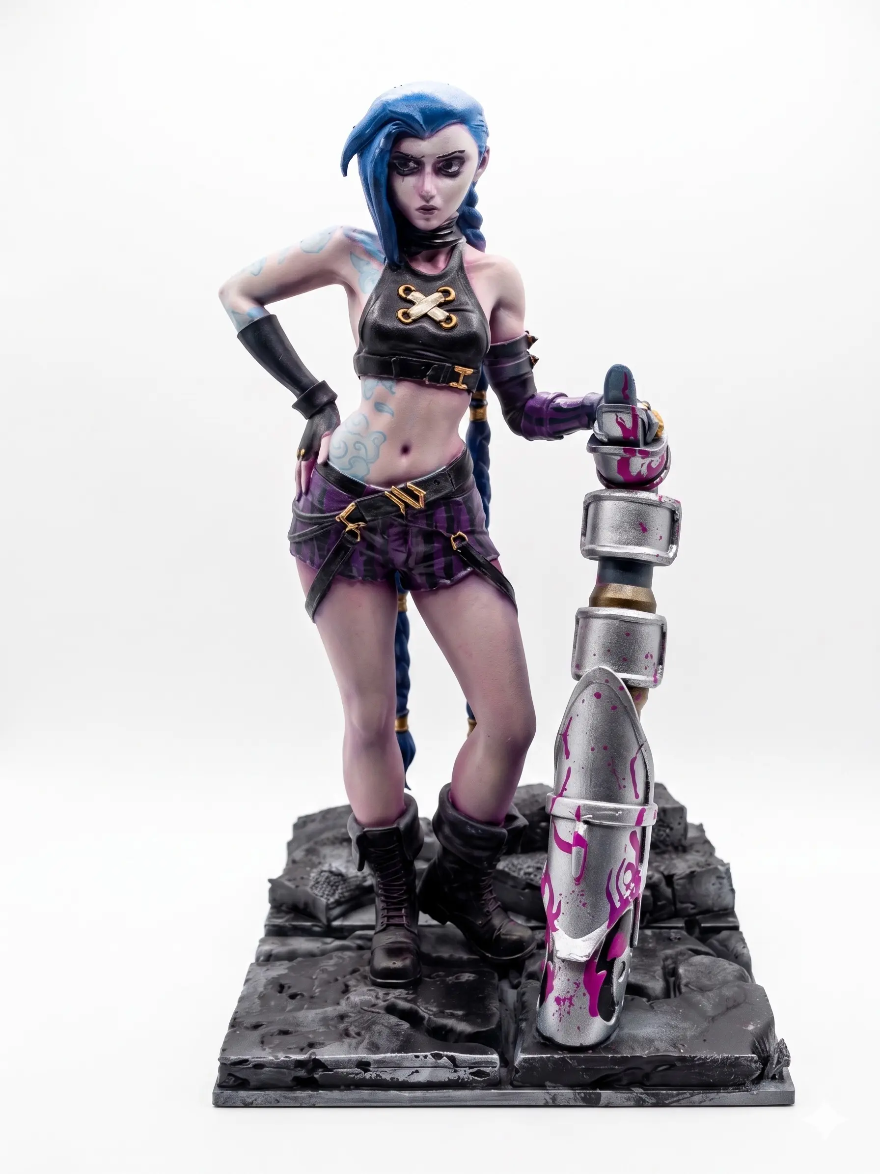 Jinx League of Legends Statue | Hand-Painted Custom 3D Printed Figure | 16k High-Detail Resin Collectible
