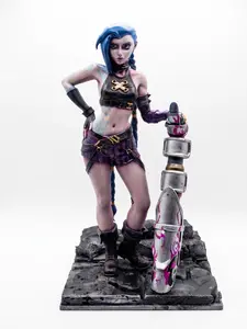 Jinx League of Legends Statue | Hand-Painted Custom 3D Printed Figure | 16k High-Detail Resin Collectible