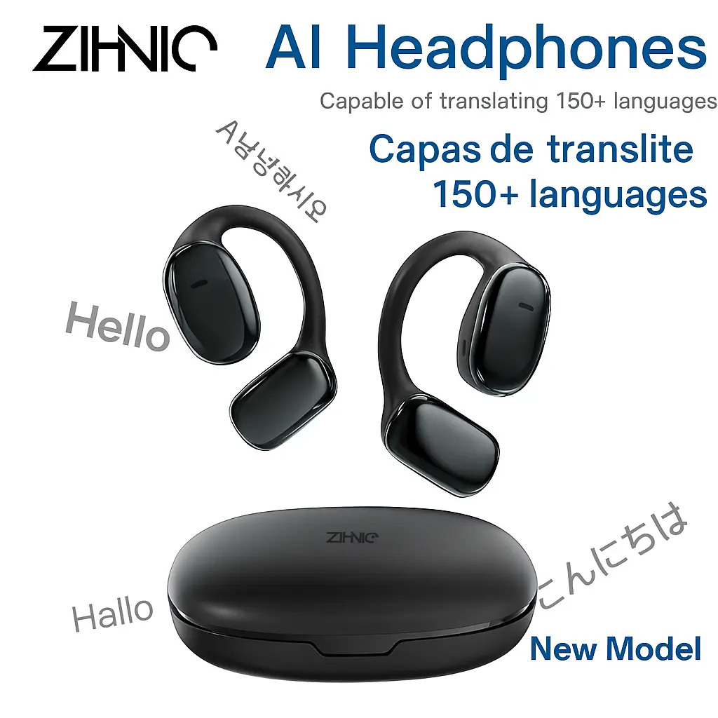 Z-ZIHNIC S11 AI Translation Earbuds 2026 New Model, Real-Time Voice Translator in 200+ Countries & 134 Languages via App, Bluetooth 5.4, IPX5 Waterproof, HiFi Sound, Wireless Earphones for Travel & Sports