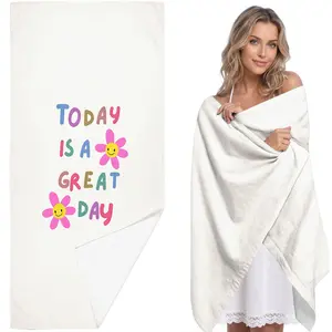 1pc Summer Fresh Floral Beach Towel, Portable Travel Swimming Towel, Quick Dry Polyester Fiber, Suitable for Swimming Camping Travel