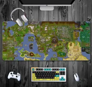 Oldschool Runescape World Map Gaming Mouse Pad, Runescape Desk Pad Large, Jagex Gamer Desk Mat Long, Gift For Gamer, MMO, Andrew gower