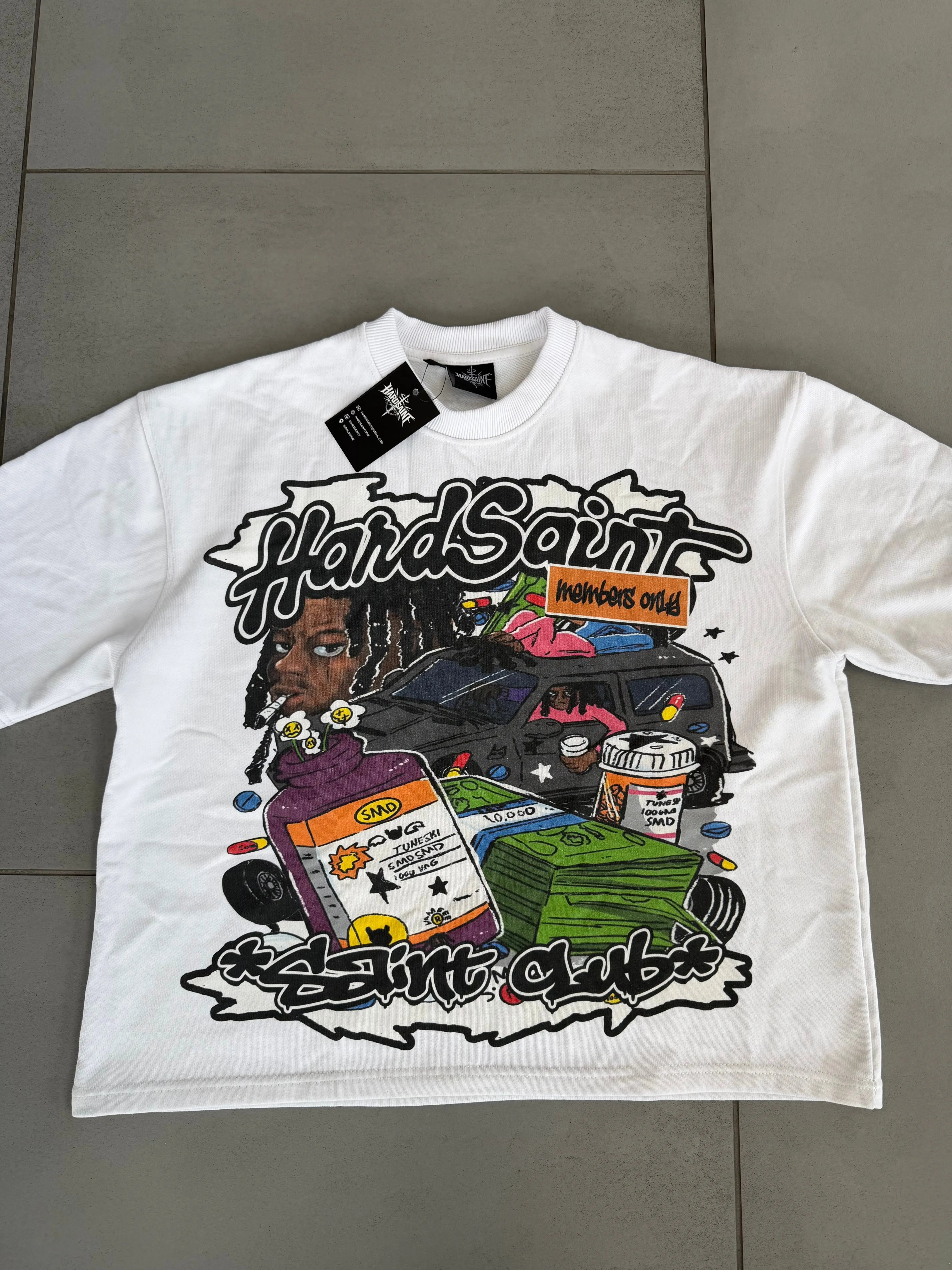 Money & motion white tee
