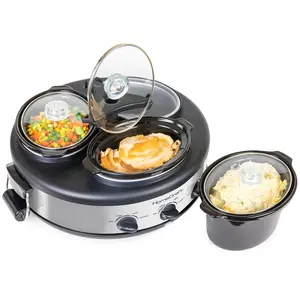 HomeCraft Triple Round Oval 1.5 Qt. Cooker Buffet