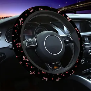 15-inch Anti-Slip Car Steering Wheel Cover with Cartoon Character Design, Easy To Install, Perfect Gift for Both Men and Women, Suitable for Sedans and SUVs, Dark Leopard Print Texture Fashion Decorative Steering Wheel Protector