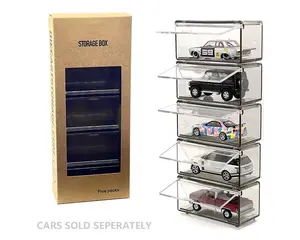 Diecast Storage 1:64 Single Car Interlocking Showcase 5-Pack (9cm x 4cm x 4cm)