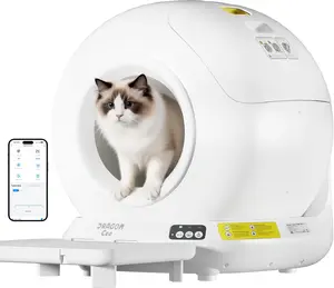 Smart Automatic Cat Litter Box - APP Remote Control, Weight Tracking, Odor Removal,Safe Anti-Pinch, Self-Cleaning for Medium Cats & Kittens