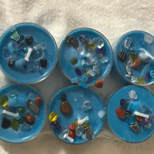 Manifesting Soy Tea Lights - Decorative Candle Freshener with Colorful Beads and Glasses for Home Decoration - Ornaments