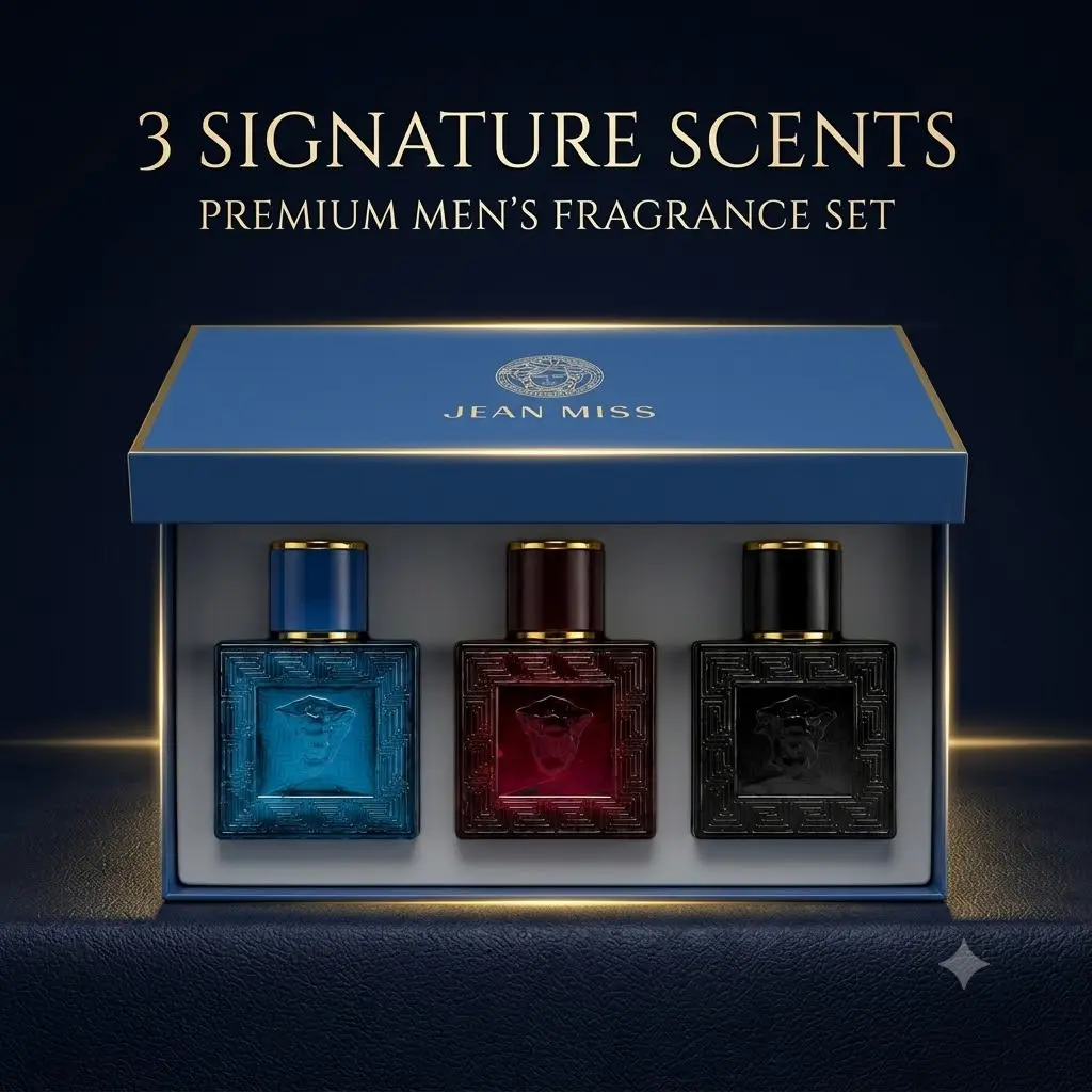 Men's Perfume Gift Set 3 Pack, 30ml Each, Luxury Long Lasting Fragrance Collection for Men, Fresh Woody & Elegant Scents, Perfect Gift for Him