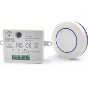 Wireless Remote Control Light Switch Relay Controller, Mini Round Button Wall Panel, Suitable for LED Lights, Ac224v, Rf433mhz