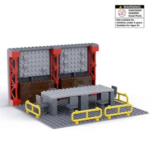 Military Base Weapon Storage Box Negotiation Table, Compatible with Lego, Small Particle Building Blocks Toy Model, Gift