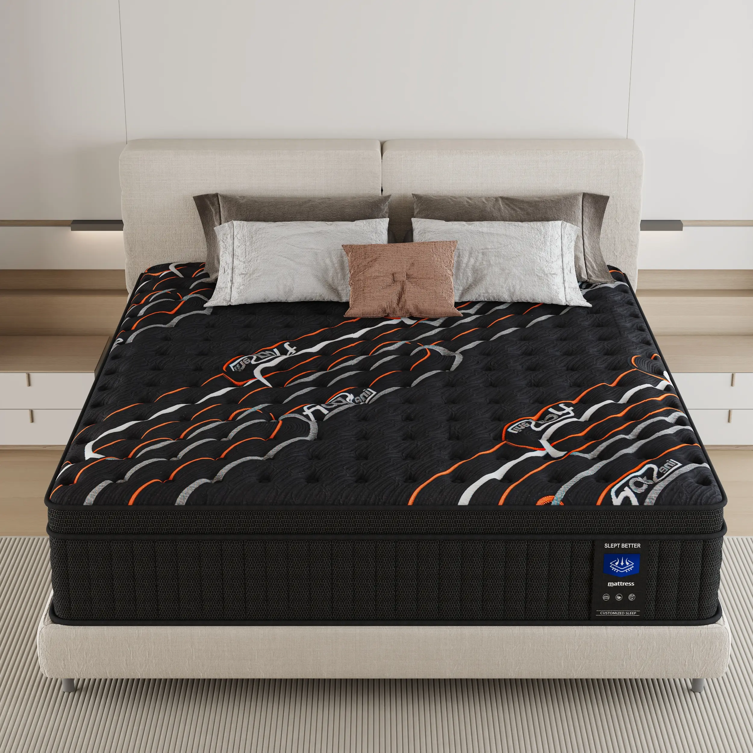 【Mrh】10/12/14 Inch Twin, Full, Queen, King Mattress Memory Foam And Spring, Hybrid Mattress Medium Firm, Lumbar Support, For Home Room Hotel,Boxed Halloween Christmas Gift Furniture Ergonomic queen size mattress Interior Modern queen size mattress tiktoks
