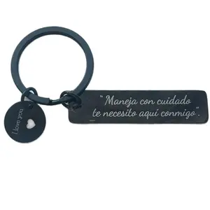 Keychain Drive Carefully That I Need You Here With Me Laser Engraved Keychain with "I Love You" Tag and Heart Symbol