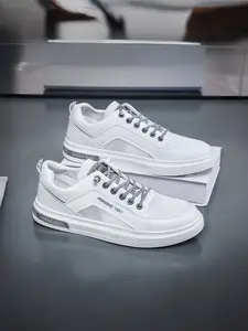 Men's Spring Summer Sneakers | Breathable Mesh & Cut-Out Skate Shoes | Lightweight White Campus Sneakers, Casual Athletic Sneakers, Casual Sport Sneakers, Classic Skate Sneakers
