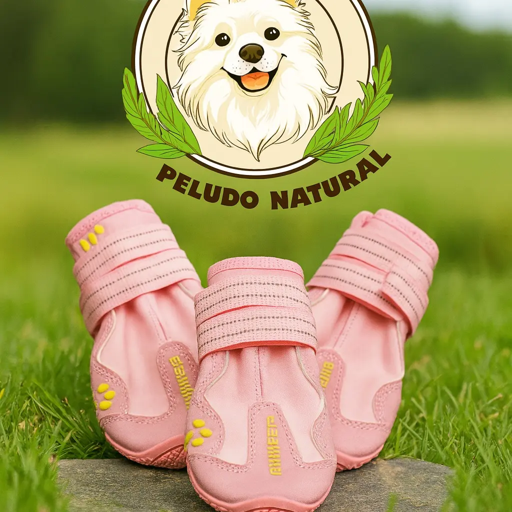 Protective Dog Boots Non Slip Medium Size Pink with Yellow Accents for Medium Dogs Comfortable Stylish Walks