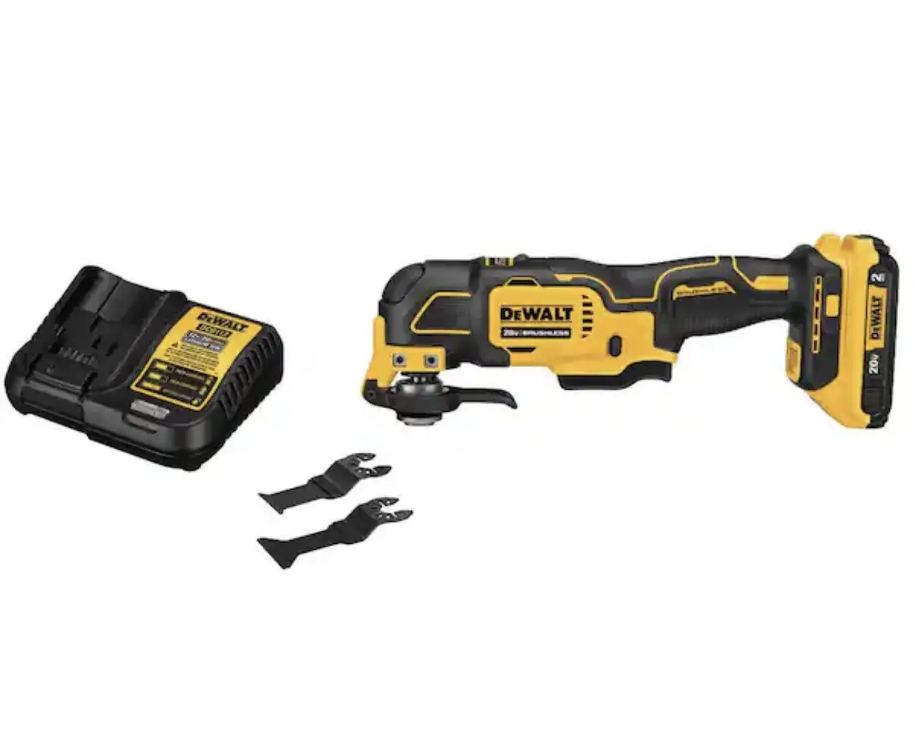 DEWALT ATOMIC 20V MAX Cordless Brushless Oscillating Multi Tool with (1) 20V 2.0Ah Battery and Charger