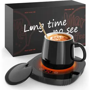 Smart Electric Desk Cup Warmer with Automatic Shut-Off, 2 Temp Settings, 1-12H Timer, Overheat Protection, Fast Heat Transfer, High-Efficiency PTC Heating – Coffee Equipment for Coffee, Tea, Water