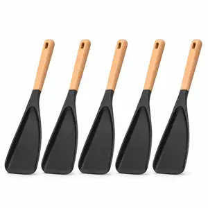 2/4/5-Piece Heat-Resistant Non-Stick Silicone Spatulas - Withstands temperatures up to 446°F/230°C; non-stick surface; wide mouth design for flipping pancakes, eggs, salad spatulas, stir-fries, ideal holiday gift