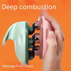Lymphatic  Roller with Cooling Steel Rollers for Cellulite Relief & Muscle Soreness Reduction Ergonomic Design for Arms Thighs Buttocks & Abdomen Ideal for Targeted  Sessions massage Wooden Handheld Foot and Body Massager fast Scalp Brush Hair Care Set