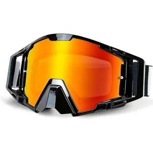 Motocross Goggles with Nose Guard, Anti-Fog OTG Dirt  Glasses for Men & Women, UV Protection Off-Road Eyewear