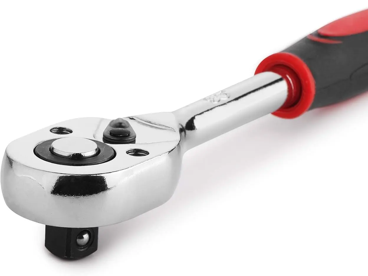 Long Handle Ratchet Torque Wrench Set Chrome Vanadium Steel Adjustable Precision Socket Wrench Heavy Duty Reversible Ratchet Head Universal Anti Rust Sockets Hand Tools For Auto Tire Motorcycle Bicycle Garage DIY Car Mechanic Daily Repair Fastening Work