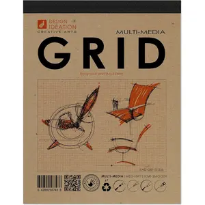 Grid PAD. Removable Sheet. Premium Paper. Smart-Bind Reinforced Lay Flat Binding. Orange Grid. (8.5" X 11") PAD-2550-TS (1 Book)