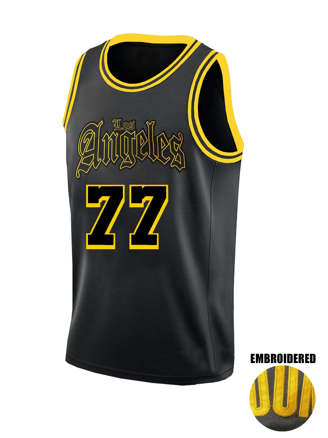 New Embroidered Basketball Jerseys #77 White Jersey Sewing Embroidery Outdoor Sports Workout Sportswear High-quality Vest Breathable Tank Top Sports Clothing Sporty Jersey