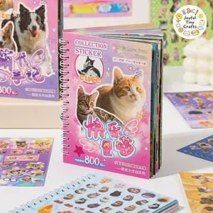 Cute Cat Battle Cut‑Out Coil Sticker Book – 30Pcs/Book – DIY Handbook, Calendar, Greeting Cards, Diary & Album – Cat Stickers for Journal & Water Bottle