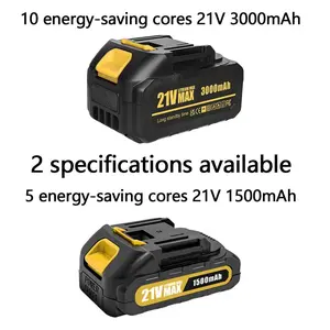 21v 1500/3000mAh optional Lithium-Ion Cordless Tool Battery Type-C Charging, Compatible with Chainsaw Drill Nail Gun Pruning Shears Grass Trimmer, Replacement Battery Power Tool Batteries