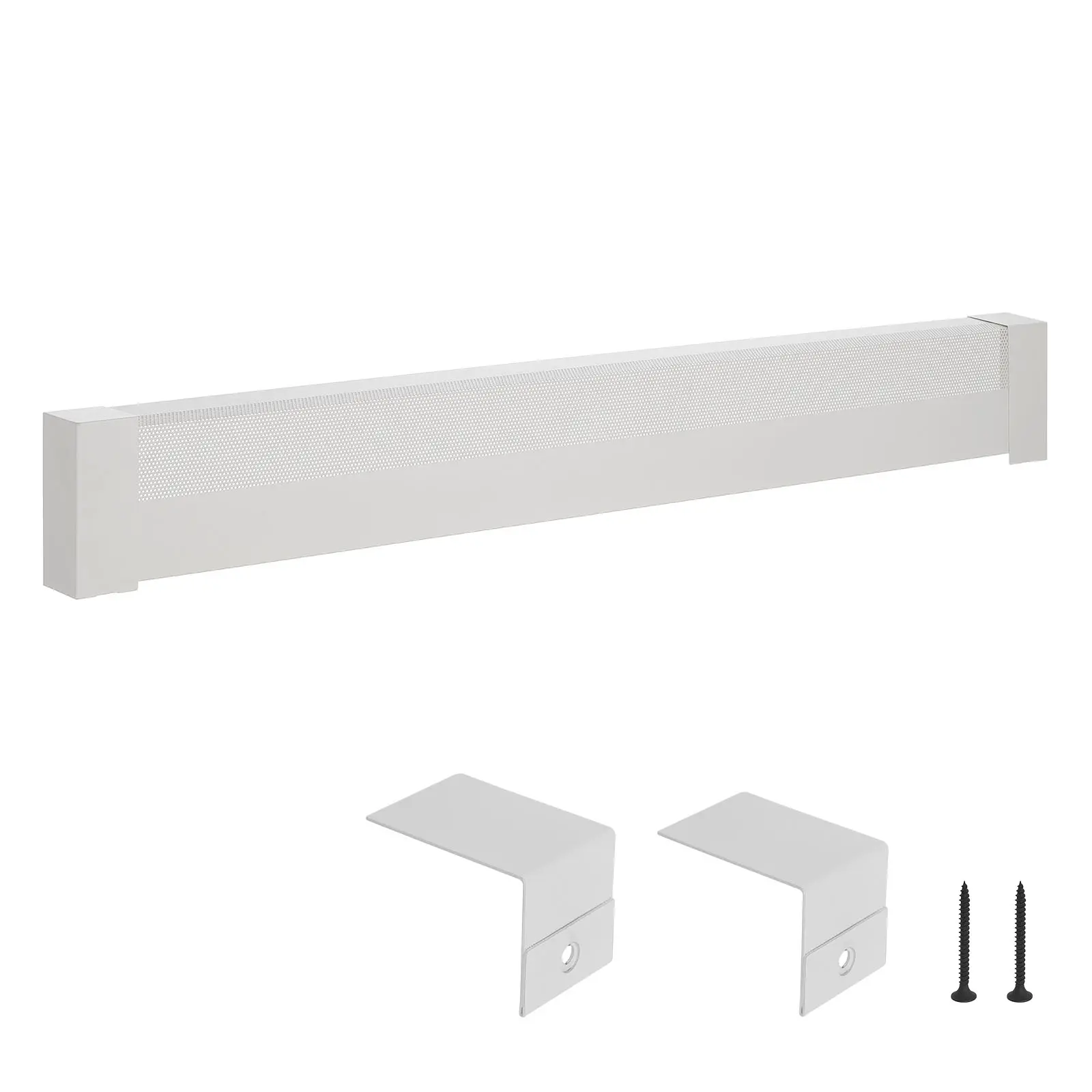 【DealsForYouDays】VEVOR Basic Series Baseboard Heater Cover, 5 ft Standard Electric Heating Unit Front Cover, High-Quality Steel, Heat-Resistant, Easy to Clean, Efficient Heat Dissipation, Hassle-Free Installation for Bedroom Home Improvement (White)