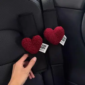 Cute Heart Design Car Seat Belt Shoulder Pad, Car Seat Belt Cover, Car Interior Decoration Accessories for Women & Girls, Car Accessories, Girly Car Accessories, Girly Car Interior Sets, Car Interior Accessory