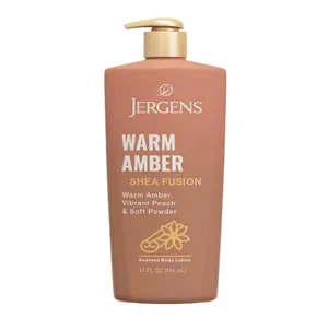 Jergens Shea Fusion Warm Amber Scented Lotion, Moisturizing Body Lotion with Shea Butter and Vitamin E, 14 fl oz