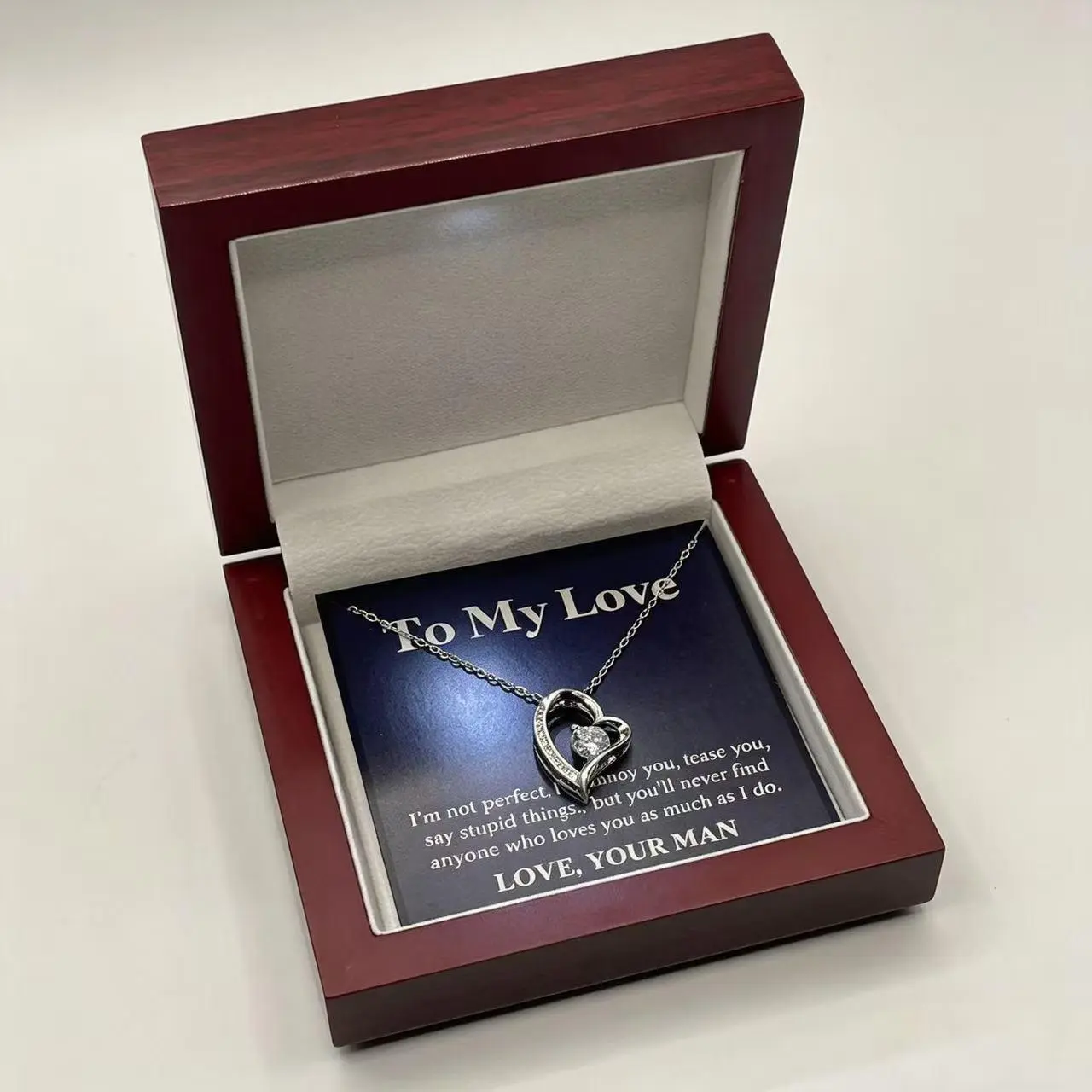 To My Beautiful Wife Love Heart Pendant Necklace Gift Husband Women Girl Necklaces Fashion Jewelry To My Wife Necklace From Husband, Gift For Her, Soulmate Women Necklaces Romantic Gifts, Christmas Birthday Anniversary Valentine Gift Ideas
