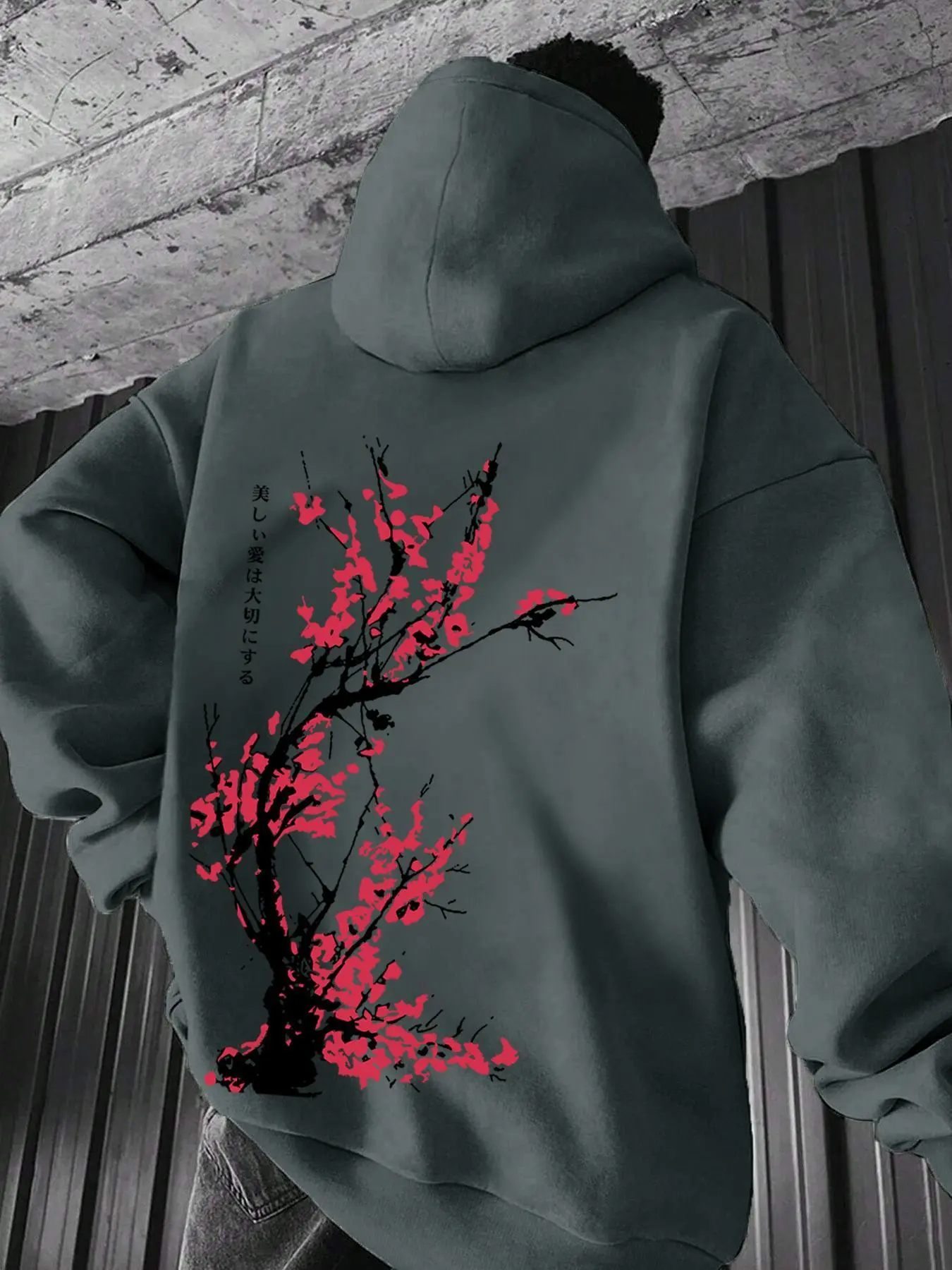 Unisex Floral Print Drop Shoulder Hoodie, Fashion Casual Regular Fit Drawstring Pocket Hooded Sweatshirt for Daily Holiday Outdoor Wear, Men Clothes for Fall & Winter, Floral Hoodies, Drawstring Hooded Top