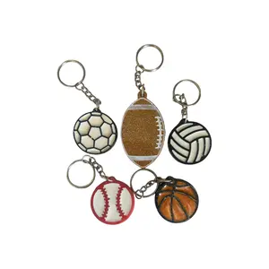 Sports Resin Keychains - Soccer, Volleyball, Basketball, Baseball, Football
