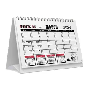 SongstyleENT Unisex desktop flip calendar 2024 F- It Swear Calendar| Novelty Small Desk Calendar 2024 great for Work & Good for Gift Giving| Features Entertainingly Funny Memes, & Holidays