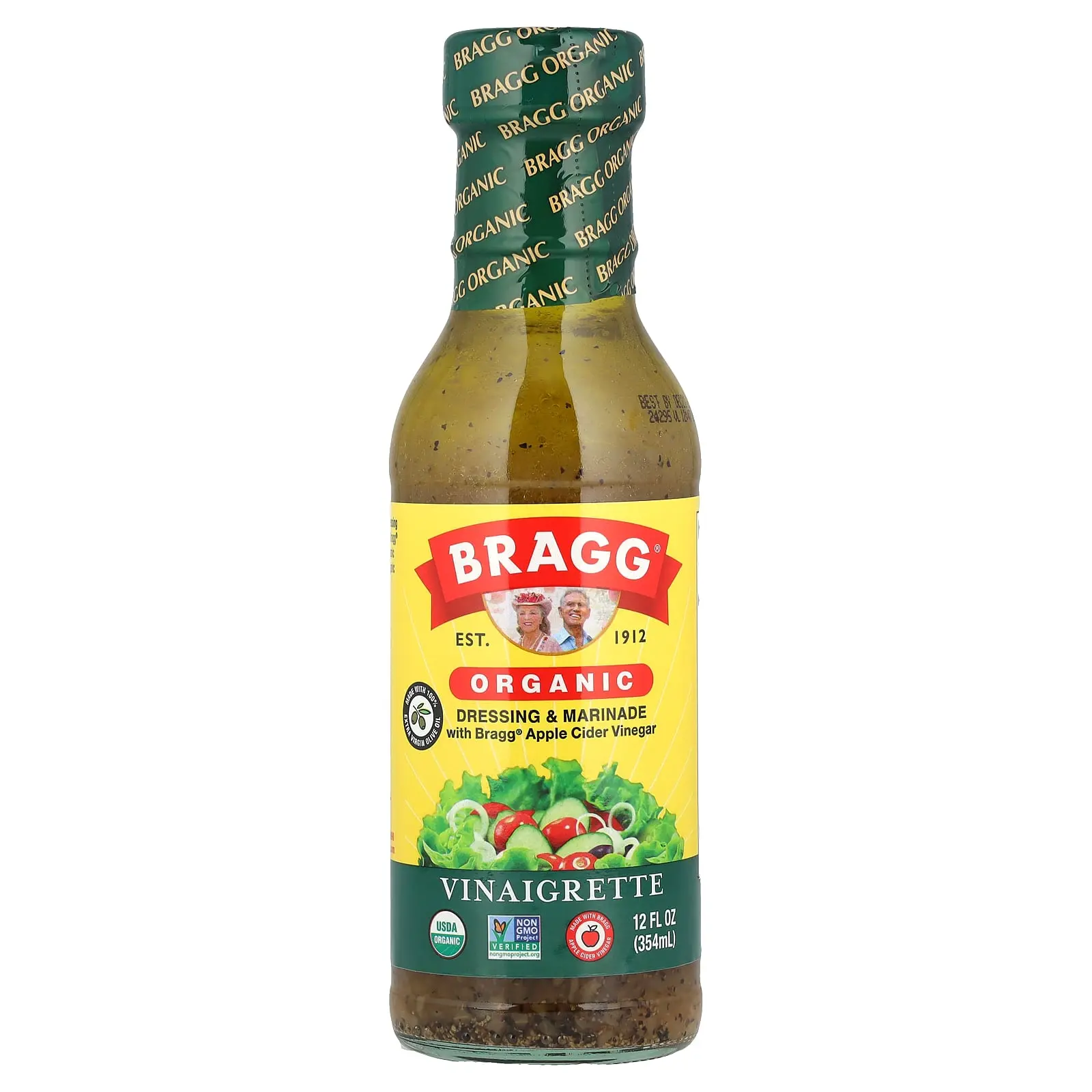Organic Dressing & Marinade with Bragg® Apple Cider Vinegar, Vinaigrette, 12 fl oz (354 ml)