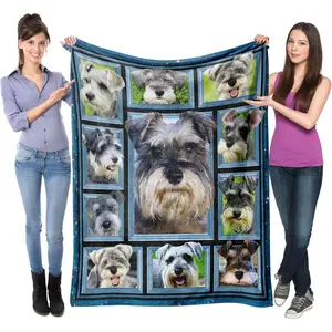 Schnauzer Blanket for Women Men Kids, Dog Lover Gifts, Super Soft Fuzzy Throw Blanket, Plush Decor for Birthday Christmas
