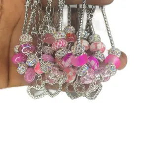 Genuine Pink Heart Charm Bracelet for Women(1) piece